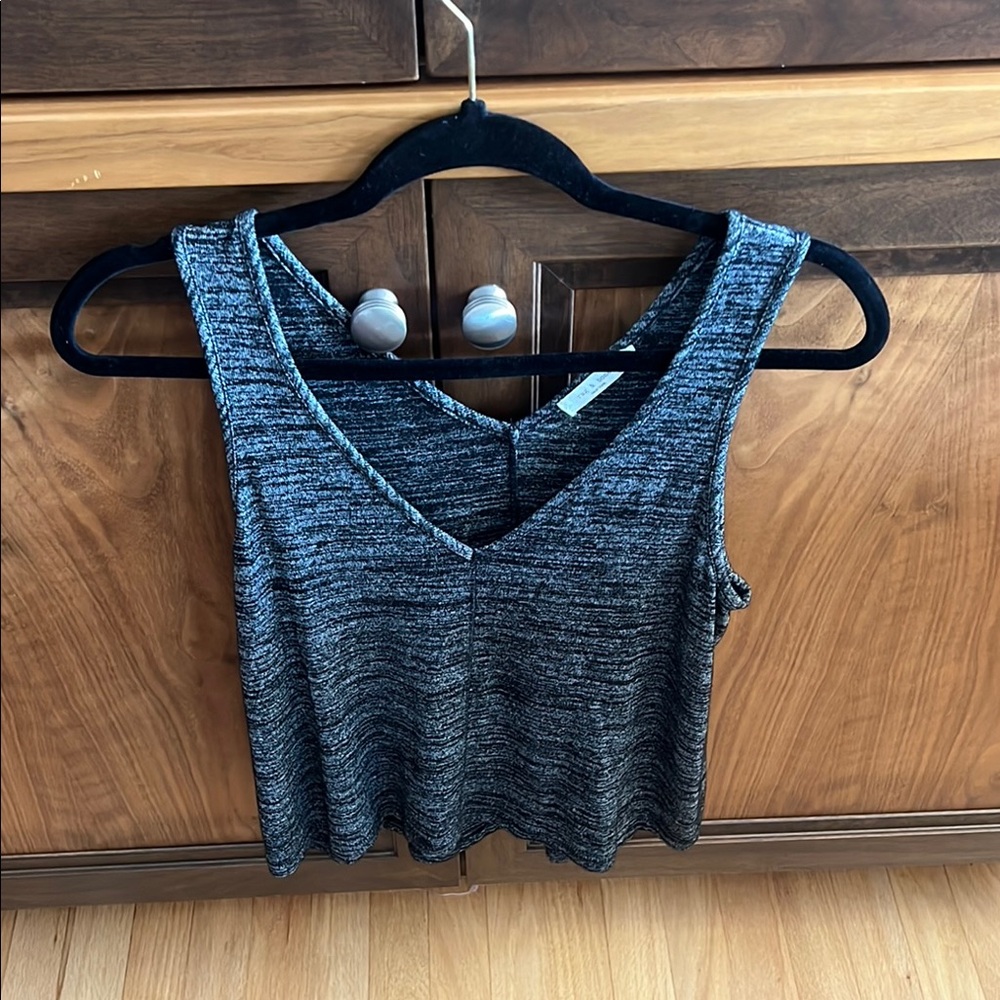 Rag & Bone Blue Ribbed Sleeveless Crop Tank Top